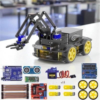 Arduino ile Uyumlu 4WD Robot Kollu Full Set - CRANE