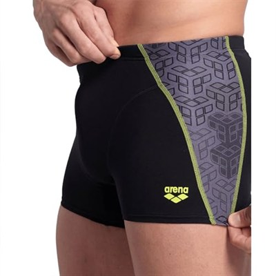 Arena Mens Arena Camo Kikko Swim Short Mayo, Black-Black Multi, 85