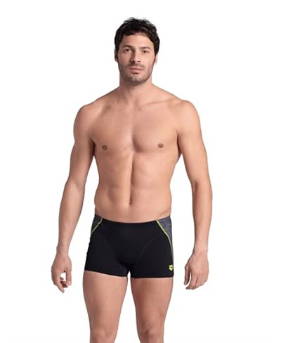 Arena Mens Arena Camo Kikko Swim Short Mayo, Black-Black Multi, 75