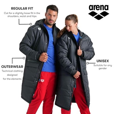 Arena Team Parka Solid Parka Üniseks Yetişkin