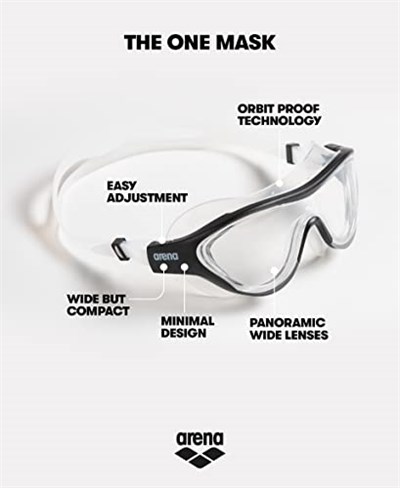 ARENA The One Mask Anti-Fog Schwimmmaske für Erwachsene, Schwimmmaske mit Großen Gläsern, UV-Schutz, Selbstjustierender Nasensteg, Orbit-Proof Dichtungen