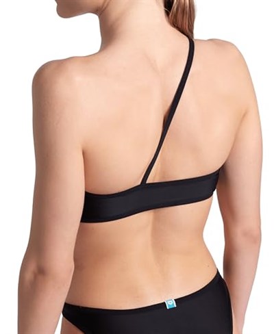 Arena Womens Arena Logo One Piece Single Shoulder Mayo, Asphalt Multi-Black-Black, M