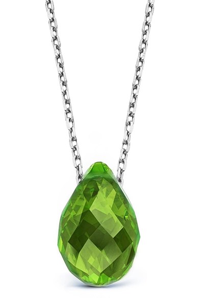 Argentum Concept 925 Ayar Gümüş Zincirli Kristal Peridot Taşlı Kolye - N126401