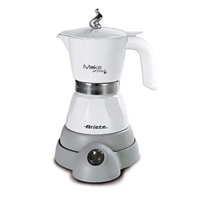 Ariete 1358 Moka Aroma – Elektrikli Kahve Makinesi, 2 – 4 Fincan İçin, 400 W, Otomatik Kapanma, 30°de Sıcak Tutma Fonksiyonu, Beyaz