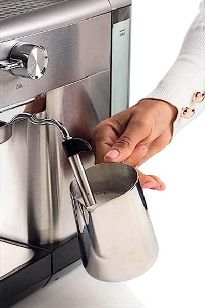 Ariete 1380 metal kahve makinesi, öğütülmüş kahve ve ESE pedleri ile uyumlu, 1300 W, 1,1 l kapasite, 15 bar basınç, ½ fincan filtre, Cappuccino cihazı, gümüş