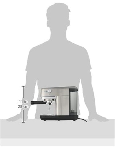 Ariete 1380 metal kahve makinesi, öğütülmüş kahve ve ESE pedleri ile uyumlu, 1300 W, 1,1 l kapasite, 15 bar basınç, ½ fincan filtre, Cappuccino cihazı, gümüş