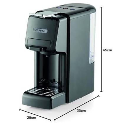 Ariete Çok Fonksiyonlu 4in1 Espresso Makinesi, Nespresso, Dolce Gusto, Pod ve Öğütülmüş Kahve Uyumlu Siyah 1304/11