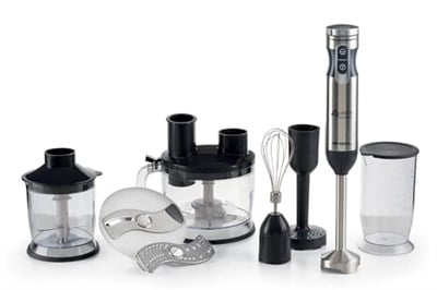 Ariete Multiprep El Blender Seti 7si 1 Arada 0898/11 - Çok Fonksiyonlu Blender, 7 in 1, 1000 Watt, Paslanmaz 4 Bıçak, Turbo, 2 Lt Hazne, Rendeleme, Dilimleme, 700 ml Sürahi, Buz Kırma