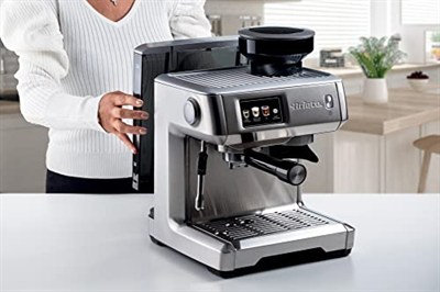 Ariete Profesyonel Dijital Espresso Makinesi 1312/10 - Espresso Coffee Machine, 1600 Watt, 15 Bar Basınç, Paslanmaz Çelik Gövde, Entegre Kahve Değirmeni, TFT Dijital Ekran, Maxi Cappuccino Cihazı
