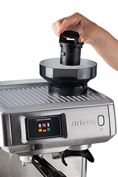 Ariete Profesyonel Dijital Espresso Makinesi 1312/10 - Espresso Coffee Machine, 1600 Watt, 15 Bar Basınç, Paslanmaz Çelik Gövde, Entegre Kahve Değirmeni, TFT Dijital Ekran, Maxi Cappuccino Cihazı