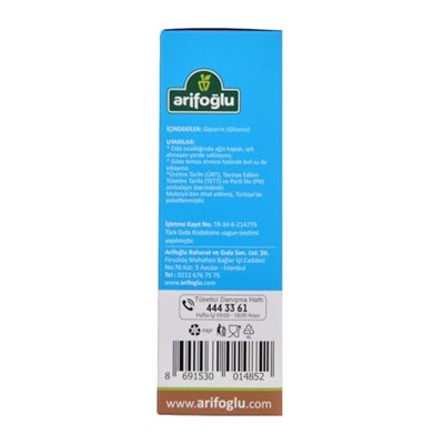 Arifoğlu Gliserin 50ml | Cildinizi nemlendirir ve yumuşatır. Kuru ciltler için ideal doğal bakım sağlar / Arifoğlu Glycerin 50ml, moisturizes and softens skin. Ideal for dry skin with its natural care