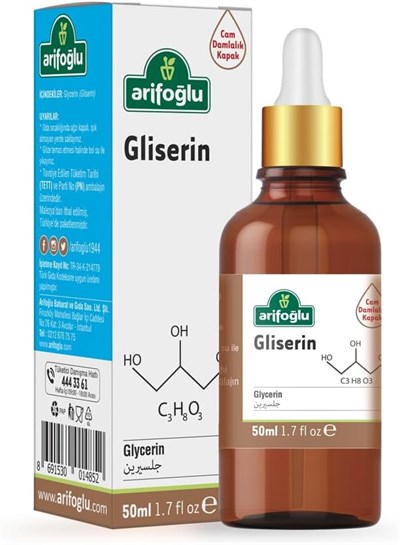 Arifoğlu Gliserin 50ml | Cildinizi nemlendirir ve yumuşatır. Kuru ciltler için ideal doğal bakım sağlar / Arifoğlu Glycerin 50ml, moisturizes and softens skin. Ideal for dry skin with its natural care