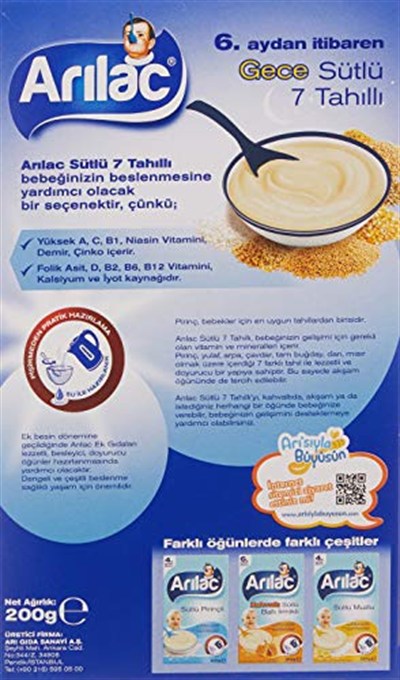 Arılac Instant Ek Gıda 7 Tahıllı Gece 200 G
