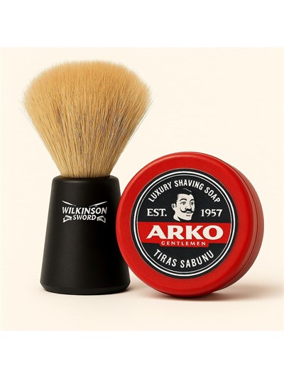 Arko Kase 150 gr Tıraş Sabunu + Traş Fırçası Vintage Editiontıraş Fırçası | Klasik Islak Tıraş Seti