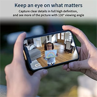 Arlo Essential İç Mekan Kamerası - Gizlilik Kalkanlı 1080p Video, Takılabilir, Gece Görüşü, 2 Yönlü Ses, Siren, Doğrudan WiFi Hub Gerekmez, Kablosuz Güvenlik, Beyaz - VMC2040