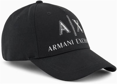 Armani Exchange Kadın suni elmas logo detayı, gündelik görünümlü beyzbol şapkası