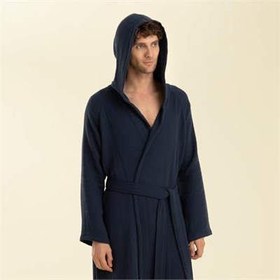 Armin Unisex Bornoz Marin Mavi