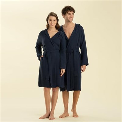 Armin Unisex Bornoz Marin Mavi