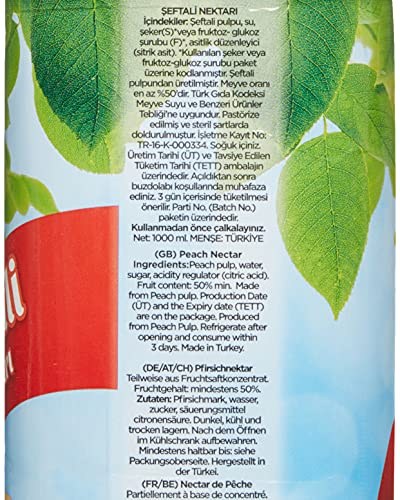 Aroma 1/1 Tetra Prizma Şeftali Nektarı, 1 Lt