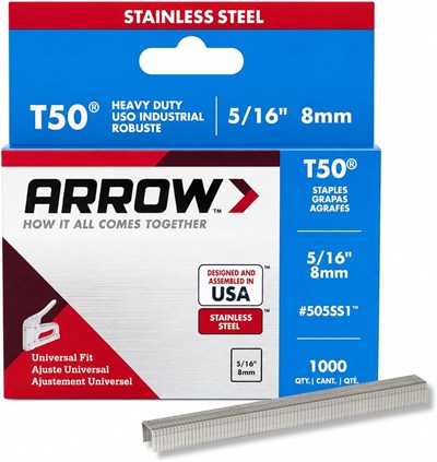 Arrow D Staples Box 1000 – Stainless Steel 508SS 12 mm 1/2