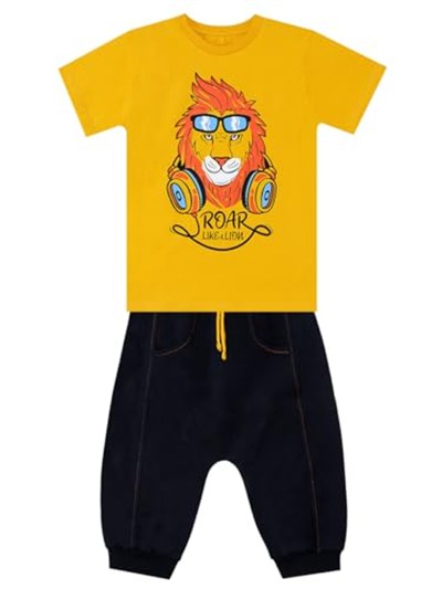 Arslan Erkek Çocuk T-shirt Kapri Şort Takım