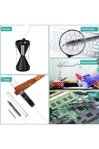 ARVALE 2 Adet Pratik Bükülebilir Temizlik Fırçası Klavye-pipet Temizleme Fırça Ince Temizlik Fırçası Beyaz