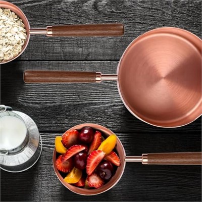 ARVALE 4’lü Ahşap Saplı Ölçü Kaşığı Seti – 250/125/80/60 ml Paslanmaz Metal