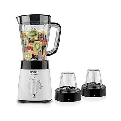 Arzum AR1057 Maxiblend Sürahi Blender, 500W, 1.5L Hacim, Paslanmaz Çelik Bıçak, Beyaz