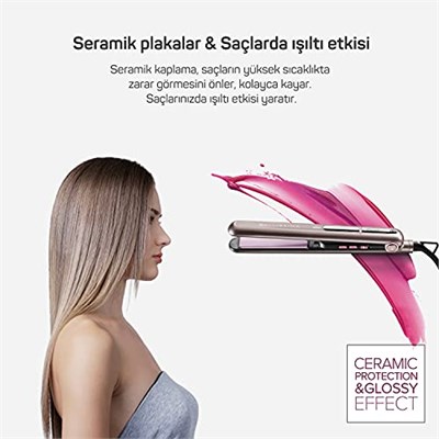 Arzum AR5062 Bellissima Creativity Glossy Sac Düzleştirici, Pembe