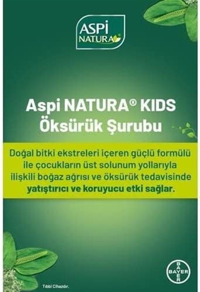 Aspi Natura Kids Öksürük Şurubu Vanilya & Çilek 120 mlSKR;09/2024