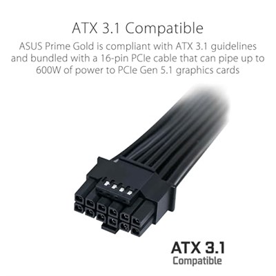 ASUS PRIME AP-750G 80+ GOLD 750W PCIe 5.1 ve ATX 3.1 UYUMLU 8 YIL GARANTİLİ MODÜLER GÜÇ KAYNAĞI