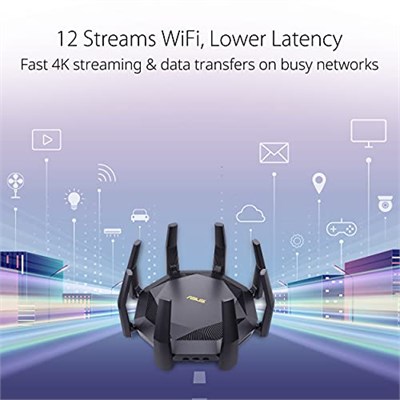 ASUS RT-AX89X WIFI6 Dual Band Gaming Extendable Router-4G 5G Mobile Tethering-AiProtection - Seçenekler: WiFi-6 AX6000 DB-Mesh, WiFi-6 AX1800 DB-Mesh...