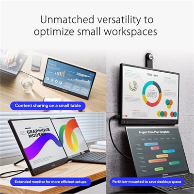 ASUS ZenScreen MB166CR 15.6 IPS 1920x1080 5ms USB-C Mat Ekran, 360 Derece Stand, Taşınabilir USB Monitör - Seçenekler: 15.6inc-60Hz-FHD, 14inc-60Hz-FHD...