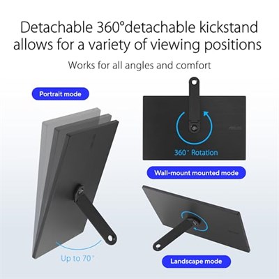 ASUS ZenScreen MB166CR 15.6 IPS 1920x1080 5ms USB-C Mat Ekran, 360 Derece Stand, Taşınabilir USB Monitör - Seçenekler: 15.6inc-60Hz-FHD, 14inc-60Hz-FHD...