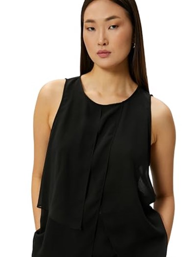 Asymmetric Cut Sleeveless Blouse