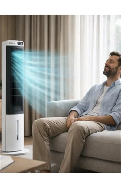 Auhma ACFN07 70W Sulu Soğutucu Kule Tipi Vantilatör - 3L Su Tankı, Uzaktan Kumandalı, LED Ekranlı