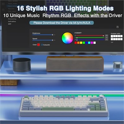 Aula F75 Mekanik RGB TKL Reaper Switch Kablosuz Makrolu Hot Swap Klavye Pastel