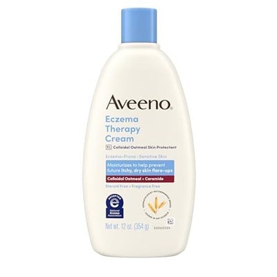 Aveeno Egzama Terapisi Günlük Nemlendirici Krem Hassas Ciltler için, Koloidal Yulaf ezmesi ile Kuru, Kaşıntılı ve Tahriş Olmayan Ciltler için, Steroidsiz ve Kokusuz, 12 ml