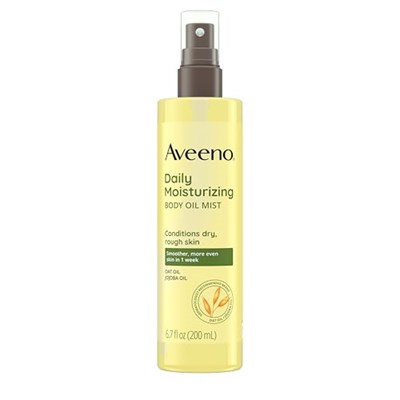 Aveeno Günlük Nemlendirici Kuru Vücut Yağ Sisi, Yulaf ve Jojoba Yağlı Kuru, Kaba Hassas Ciltler, Besleyici ve Hipoalerjenik Vücut Spreyi, Paraben, Silikon ve Ftalat İçermez, 6.7 ml