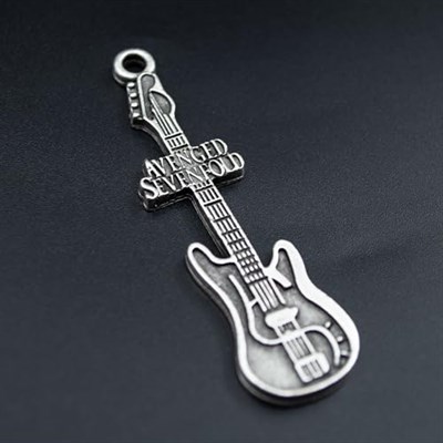 Avenged Sevenfold Elektro Gitar Örme Zincir Kolye - Gümüş Kaplama - Erkek Kadın Kolye - No:1562