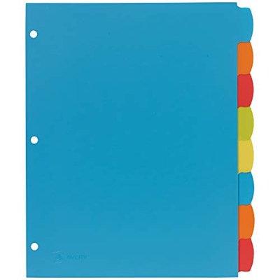 Avery Big Tab 21210 Ayırma Sayfası, Sağlam Plastikten, 8 Kayıt Kartı, Çok Renkli, 3 Set