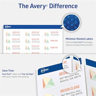 Avery Kolay Soyulabilir Basılabilir Adres Etiketleri, Emin Besleme, 1