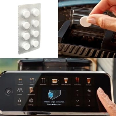AXOR OTOMATİK KAHVE MAKİNESİ TABLETi 8 Lİ 1,5 GR Kahve Makinesi temizleme tableti,kahve yağı çözücü otomatik kahve makineleri için.