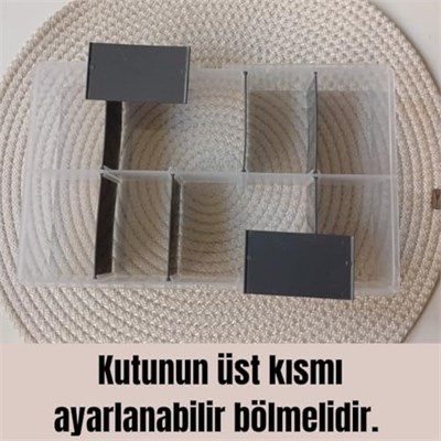 Ayarlanabilir Plastik Bölmeli Çok Amaçlı Taşınabilir Şeffaf Organizer Kutusu Makyaj Hobi Saklama Kutusu Ofis Masa İçin Araç-Gereç Kabı (Şeffaf, Orta) - Seçenekler: 2li Set, Büyük, Orta