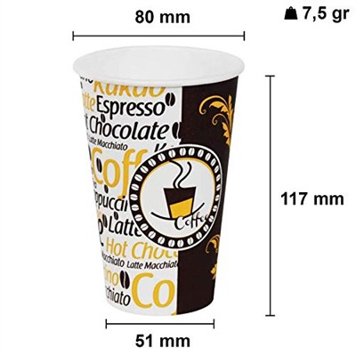 Aygün Cup 12 Oz Karton Bardak 300 ml - 200lü (Latte Bardağı)
