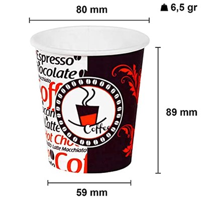 Aygün Cup 8 Oz Karton Bardak 250 ml - 200 Adet (Kahve Bardağı)