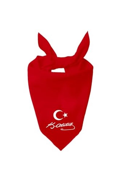 Ayyıldız Ve K.Atatürk Imzalı Tasarım Tek Renk Fular