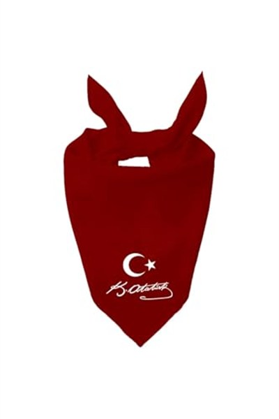 Ayyıldız Ve K.Atatürk Imzalı Tasarım Tek Renk Fular