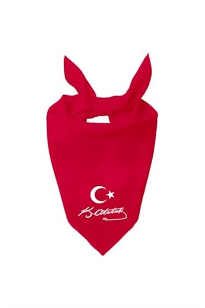 Ayyıldız Ve K.Atatürk Imzalı Tasarım Tek Renk Fular