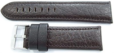 Azzuro Deri Saat Kordonu 24mm Koyu Kahverengi Kayış Çatlak Desen